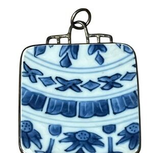 Artisan Blue and White Pendant Necklace